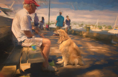 Dog on Boardwalk, Newburyport 2016, Maria Poulos 