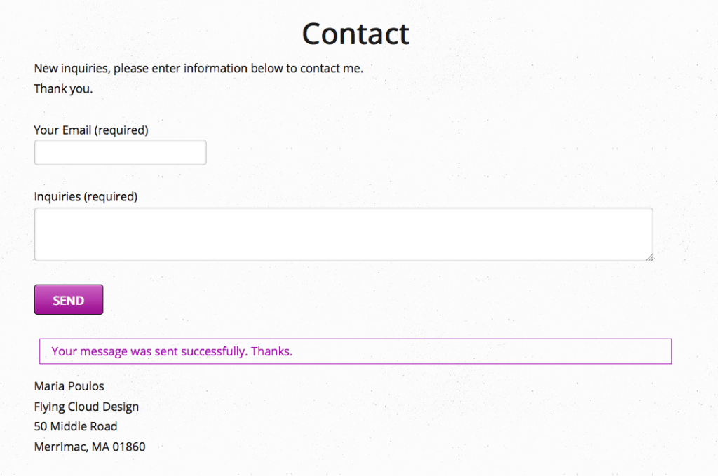 Contact form 7 sent box color