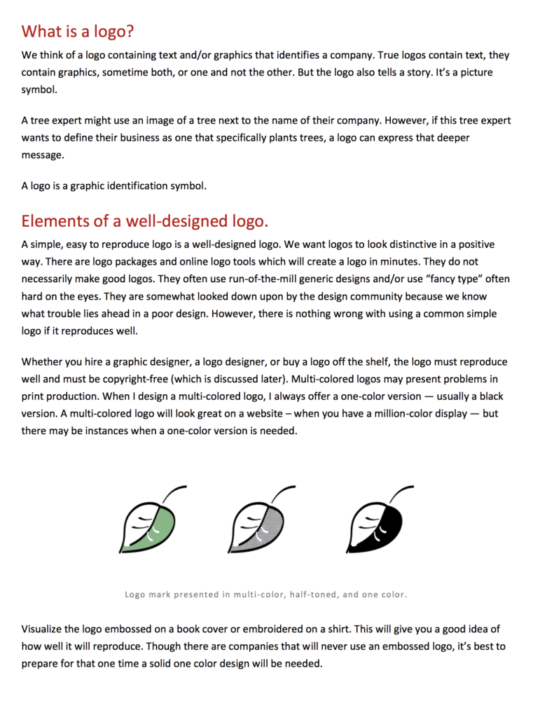 excerpt for quick guide to logo design